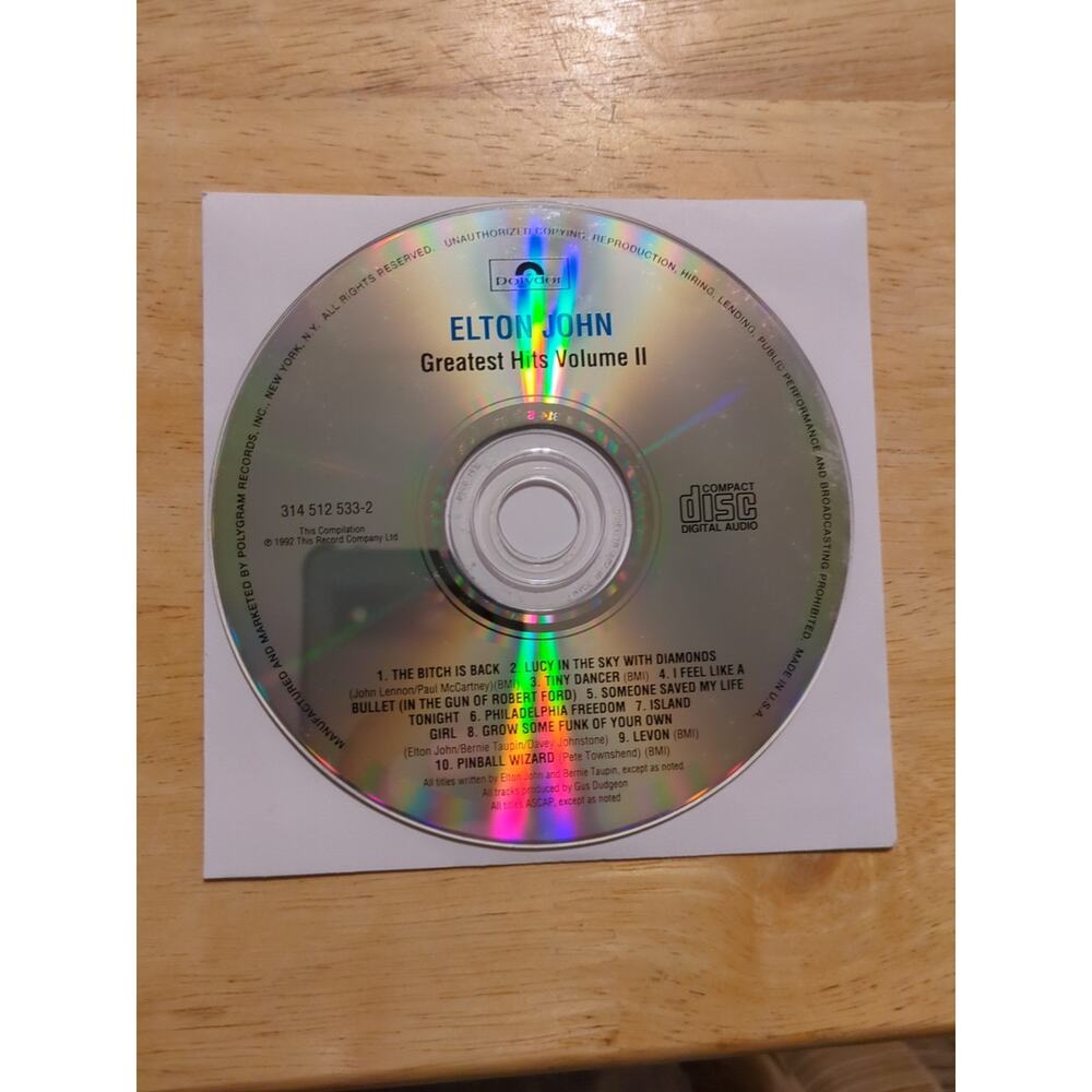 Elton John's Greatest Hits, Volume 2 Disc Only